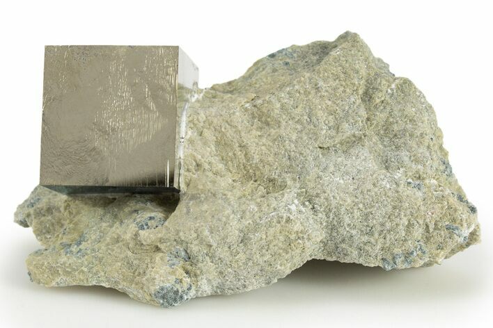 Natural Pyrite Cube In Rock - Navajun, Spain #304032